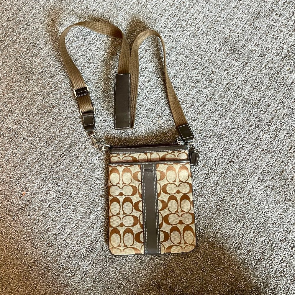 Coach Signature Print Crossbody Bag